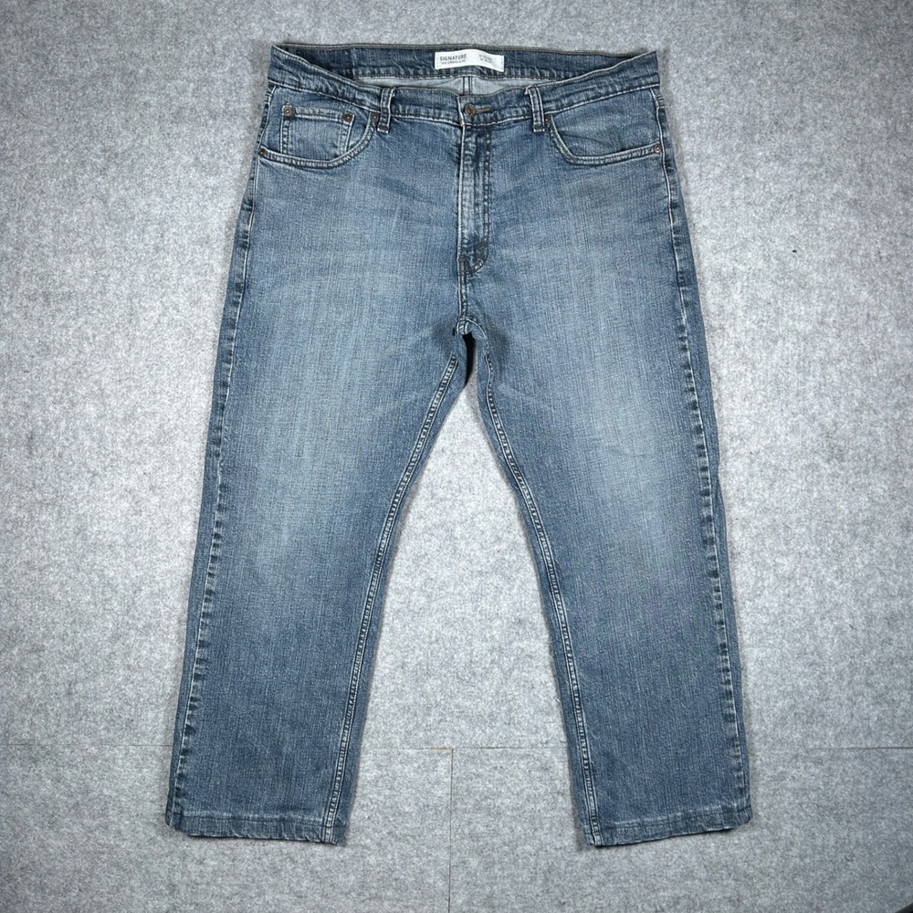 Signature Levi Straus‎ denim jeans mens 36x30(36x27) Blue S61 Relaxed Fit